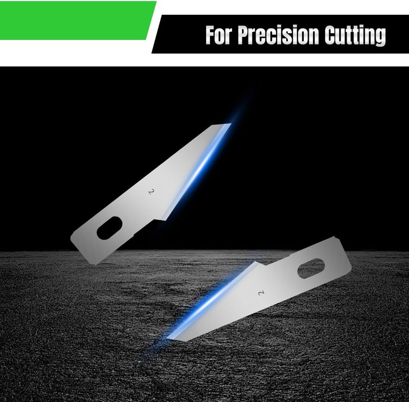 QIMAOO 120 Pcs Exacto Knife Blades, #2 High Carbon Steel Hobby Knife Blade Refills Hobby Knife Replacement Blades for Craft, Scrapbooking, Stencil - Image 4